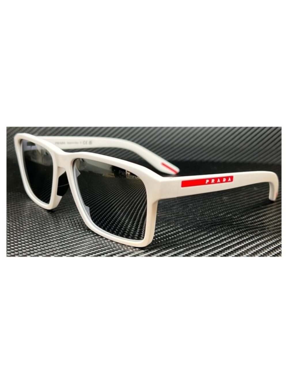 New PRADA LINEA ROSSA Men White Rubber Sunglasses 58-17-145
